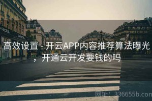 高效设置 - 开云APP内容推荐算法曝光，开通云开发要钱的吗