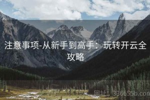 注意事项-从新手到高手：玩转开云全攻略