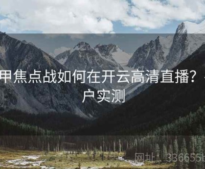 德甲焦点战如何在开云高清直播？-用户实测