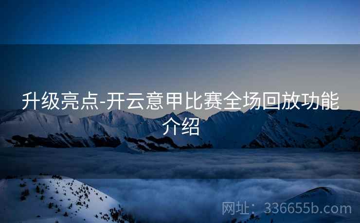 升级亮点-开云意甲比赛全场回放功能介绍