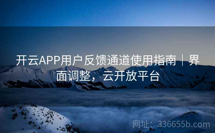 开云APP用户反馈通道使用指南｜界面调整，云开放平台