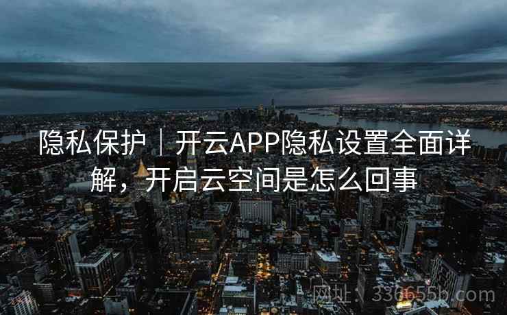 隐私保护｜开云APP隐私设置全面详解，开启云空间是怎么回事
