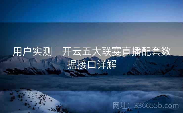 用户实测｜开云五大联赛直播配套数据接口详解
